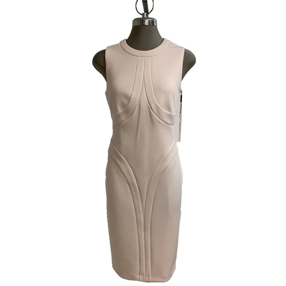 Calvin Klein NWT Elegant Blossom Pastel Pink Sheath Dress size 10